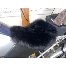 Alaska Leather X-Large Sheepskin Buttpad® - Motorcycle Seat Pad (Long Hair Black)