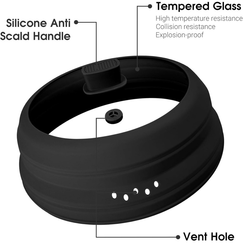 Microwave Splatter Cover Glass Microwave Cover for Food Collapsible Splatter