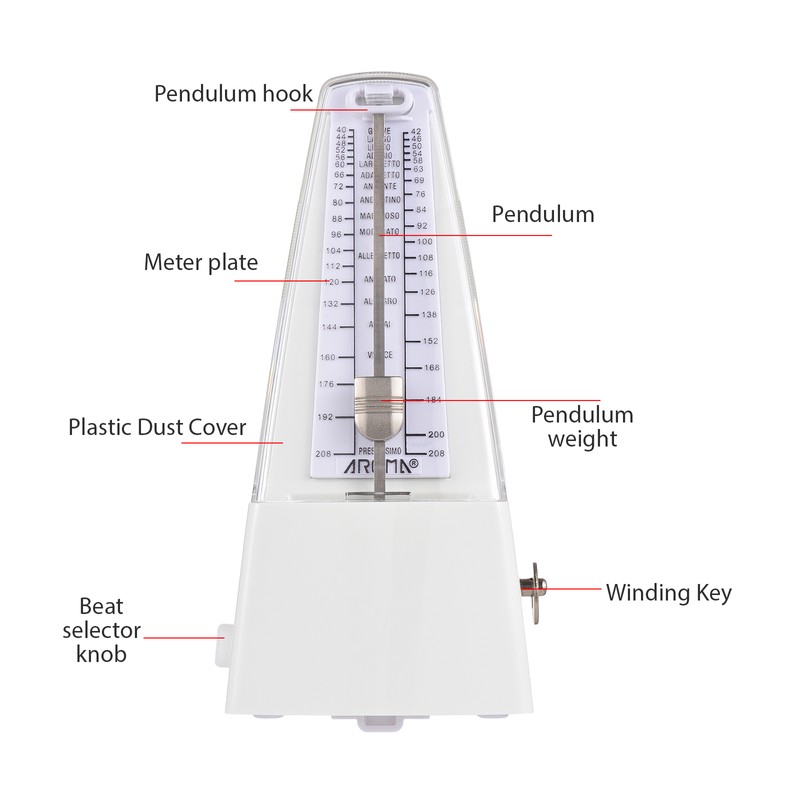 Mechanical Metronome Portable Metronome Adjustable Beat Speed Lightweight Loud Sound