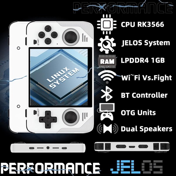 Powkiddy RGB30 Handheld Spielekonsole, 16GB+64GB TF Karte, 4.0 Zoll IPS Bildschirm Retro Konsole RK3566 Quad-Core 1.8GHz Open Source System, Powkiddy Retro Spielekonsole HDMI WiFi Bluetooth