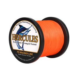 HERCULES Super Cast 1000M 1094 Yards Braided Fishing Line 60 LB Test for Saltwater Freshwater PE Braid Fish Lines Superline 8 Strands - Orange, 60LB (27.2KG), 0.40MM