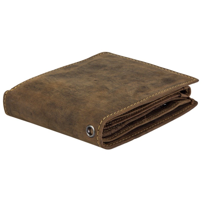 Greenburry Vintage Men's Leather Wallet Brown Landscape Format