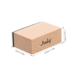 VILLFUL 2 Sets DIY Wooden Rubber Stamps for Scrapbooking Monthly Designs Printing Patterns for Stationery Office Use Creative Projects
