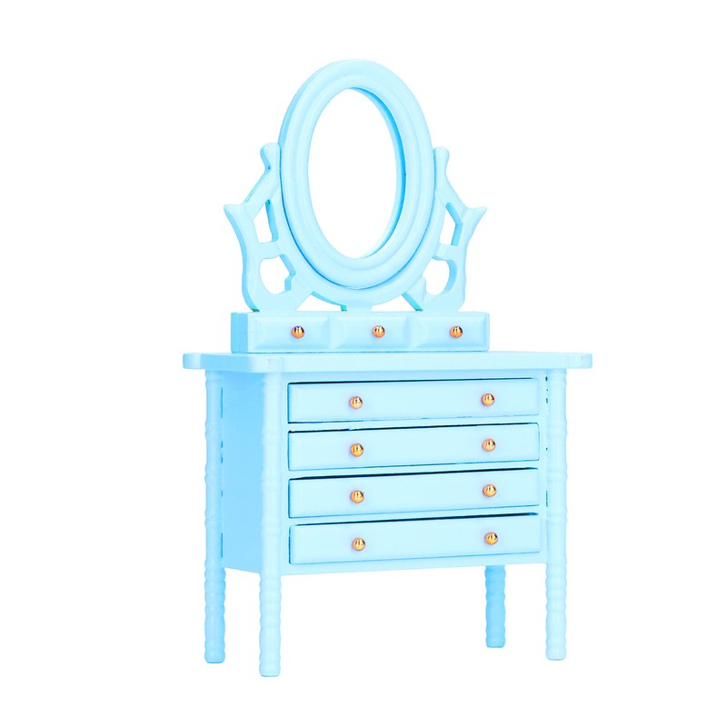 1:12 Scale Dollhouse Toilet Table High Simulation Wooden Miniature Dressing