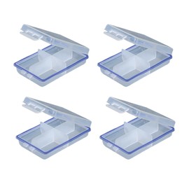 4 Pack Small Tackle Box Organizer, Mini Tackle Box Fishing Tackle Box Organizer Snackle Box Container with Dividers for Hook Lures Flies Fly Tying