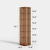 YOWOS Rotating 360 Display Spinning Bookshelf Tower, Bamboo Floor Standing