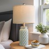 USumkky 20.5 inches Modern Ceramic Green Bedside Lamp Set of