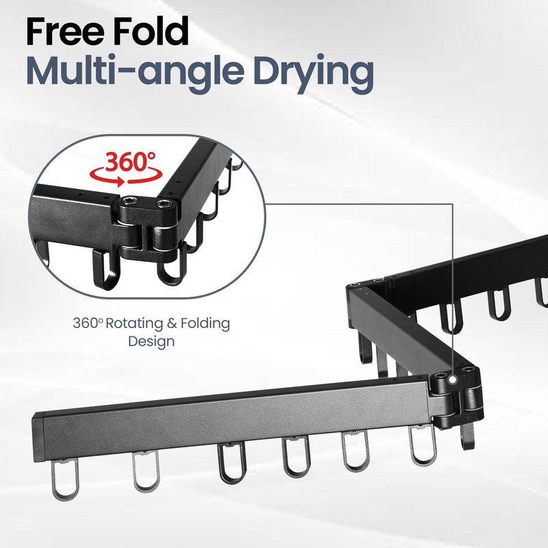 Wall Mounted Clothes Drying Rack - Collapsible, Foldable Space Saving