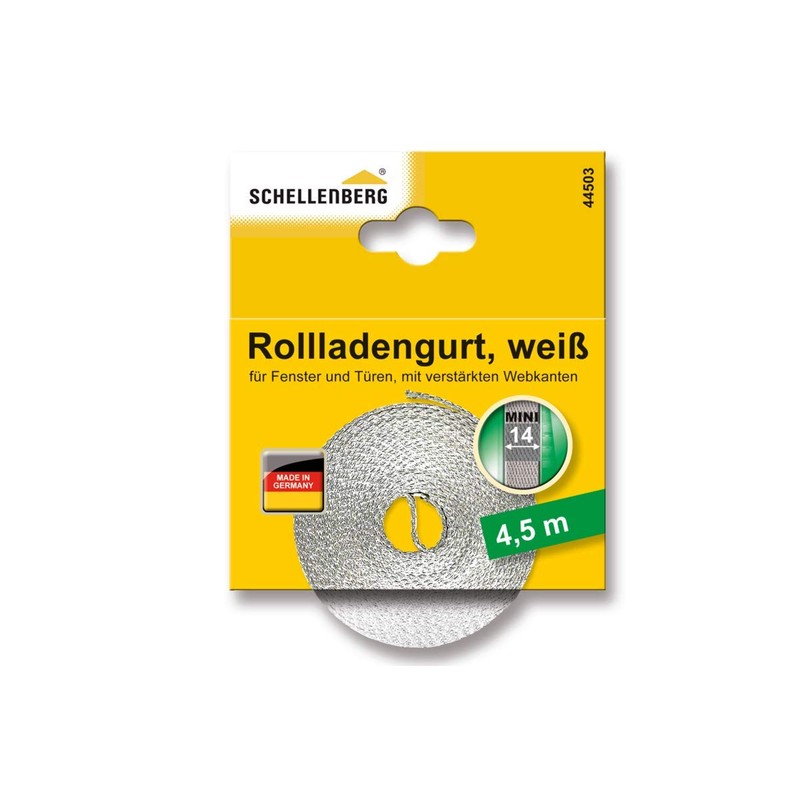 Schellenberg 44103 Rollladengurt, 14mm/4,5m, weiß