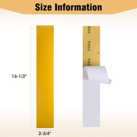 Shawya 40 PCS 2-3/4" x 16-1/2" Long Board Sand Paper 800 Grit PSA Longboard Sandpaper Sheets Self-Adhesive Stickyback Sandpaper for Automotive Woodworking Air File Sander Hand Sanding Block