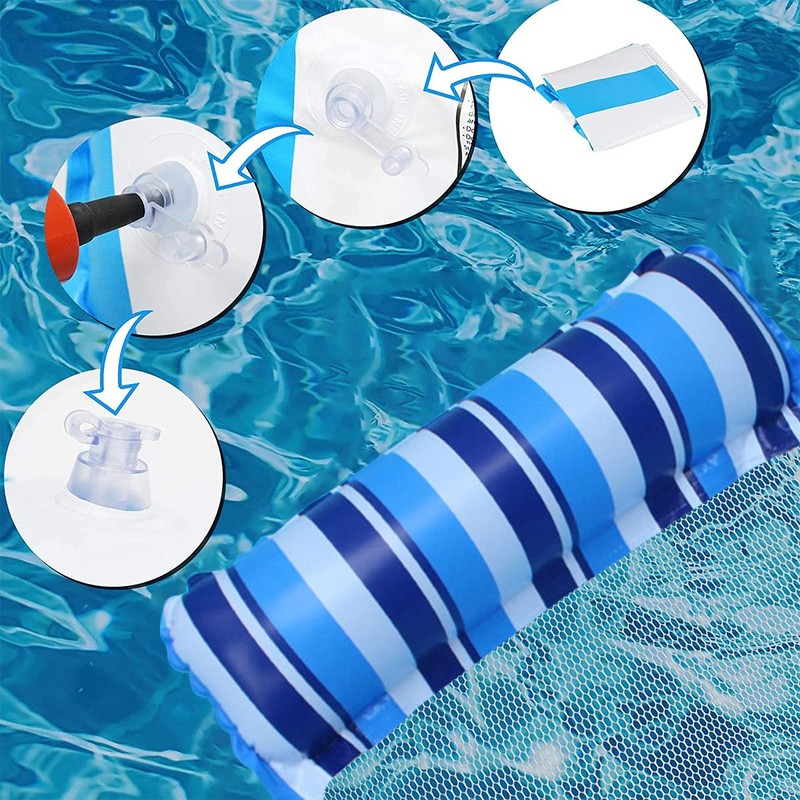 Inflatable Pool Floats,3 Pack Meegoo Multi-Purpose Water Hammock Lounge, Portable