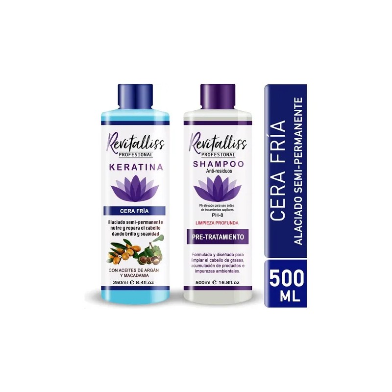 Keratina Brasileña Revitalliss Cera Fría + Shampoo 500ml