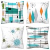 QUALKNOY Velvet Midcentury Cushion Covers 45x45cm Set of 4 Modern