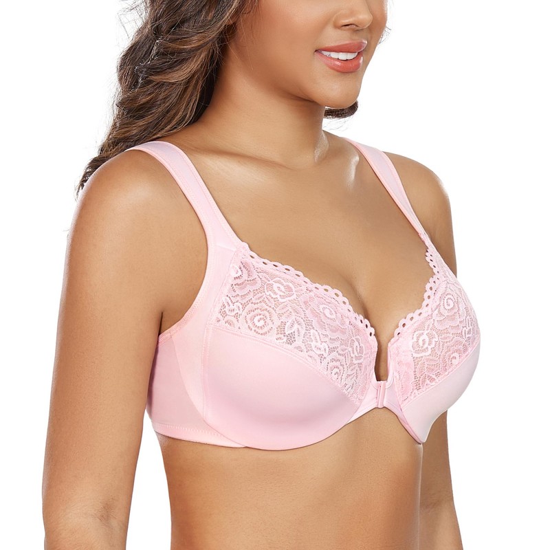 DotVol Women's Front Closure Fastening Bra Underwire Plus Size U-Back