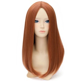 BERON 20'' Long Straight Hair Cosplay Costume Party Wig with Wig Cap (Dark Orange)