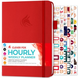 Clever Fox Planner Schedule – Weekly & Monthly Life Planner with Time Slots, Appointment book, and Daily Organizer to Increase Productivity, Undated, A5 (5.8″x8.3″) Hardcover, Lasts 1 Year, Red