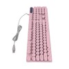 Gaming Keyboard USB Round 104 Keycaps Backlit Ergonomic Fodable Feet