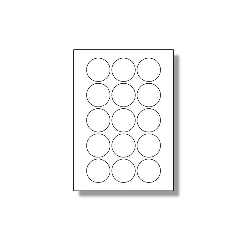 Label Planet® 15 Per Page/Sheet, 5 Sheets (75 ROUND GLOSS