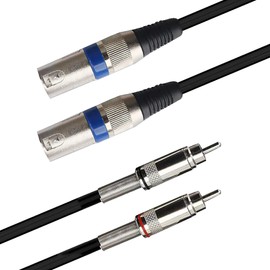 Dual RCA to XLR Male Cable, tunghey 2 XLR to 2 RCA/Phono Plug HiFi Stereo Audio Connection Microphone Cable Wire Cord (0.5m)