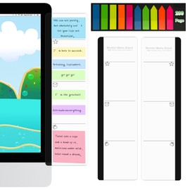 2pcs Office Desk Accessories Monitor Memo Board Computer Message Board Office Supplies for Women Men Computer Sticky Note Holder Home Desktop Message Office Decor (Function Monitor Memo Board)