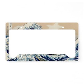 CafePress Hokusai Great Wave License Plate Holder Aluminum License Plate Frame, License Tag Holder