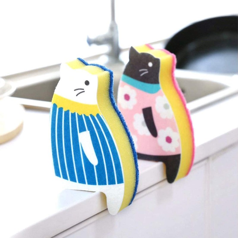 Sink Cat Dish Sponge Scrubber for Washing Dishes Dishwashing Cloth