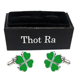 Thot Ra Mancuernillas Para Hombre De Trebol De Cuatro Hojas Suerte Mod. A-531