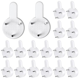 36Pcs Plastic Non-Trace Wall Picture Hooks Concrete Wall Hooks Invisible Hard Walls Hook Frame Hangers for Hanging Picture Photo Frame 1*0.6 inch (White)