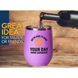 Electrician Pink Edition Wine Tumbler 12oz - We're here to - Electricians Dad Engineer Engineering electrician technician electrical expert Maintenance wireman linesman