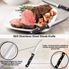 E-far 24-Piece Silverware Set with Steak Knives and Organizer, Hammered