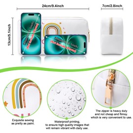 Rainbow Makeup Bag Thank You Gifts Inspirational Gifts for Girls Daughter Rainbow Travel Cosmetic Bag Encouragement Gifts for Sister Coworker Teacher Nurse Birthday Gift Christmas Graduation Gifts