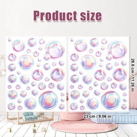 2 Sheets Bubble Wall Decals, Colorful Bubbles Wall Stickers Cutouts Ocean Bubble Wall Stickers Under The Sea Birthday Party Decorations for Kids Room Bathroom Wall Mermaid Theme Party