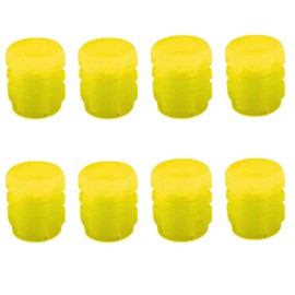 Riloer Universal Fluorescent Car Tyre Valve Caps (Yellow) Universal Fit for Car, Motorcycle, SUV, Truck, Bicycle, 8pcs/set Luminous Car Tyre Air Valve Caps
