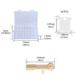 Embroidery Floss Organizer Set Embroidery Thread Storage Box Tool with Floss Winder 100 Floss Bobbins Removable 24 Compartments Storage Box(Style 1)