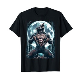 Werewolf Tearing Shirt Meme Ripping Alpha Tear Wolf Fullmoon T-Shirt