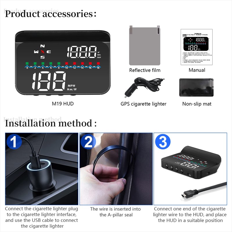 Heads Up Display for Cars, GPS Speedometer for Car, Universal
