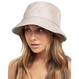 FURTALK Unisex Fishing Hat Cotton Bucket Hat Adjustable Sun Hat for Men and Women, beige