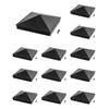 QWORK Aluminum Post Cap Covers, 12 Pack Black Pyramid Deck