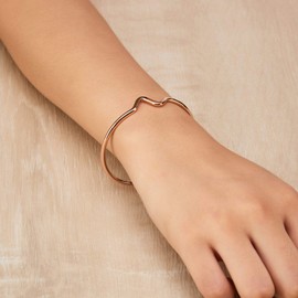 Philip Jones Rose Gold Plated Wave Cuff Bangle