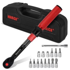 Hairich 1/4-Inch Drive Click Torque Wrench Set,2.3-24.9 N.M/20-220IN.LB, Bike Torque Wrench Set,16PCS 72-tooth Torque Wrenches Set with Extension Bar & Socket Sets for Bicycle