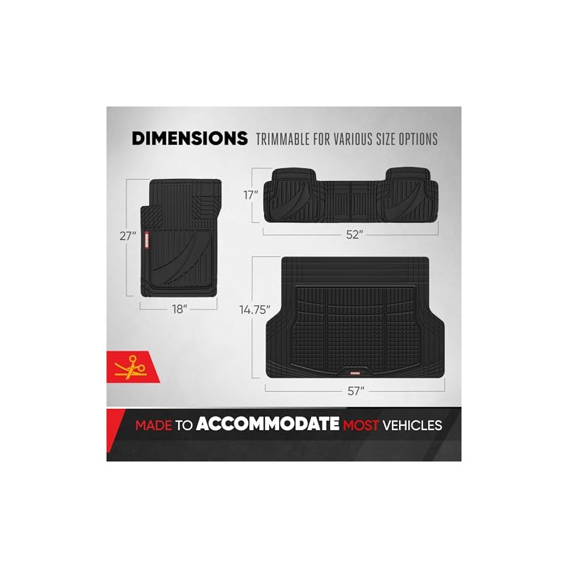 Motor Trend FlexTough - Juego Completo de Alfombrillas de Goma