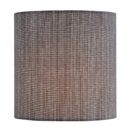 Aspen Creative 31202, Hardback Drum Contemporary Design Chandelier Clip-On Shade, Dark Silver Grey Burlap Textured Fabric, 5" Top x 5" Bottom x 5" Height
