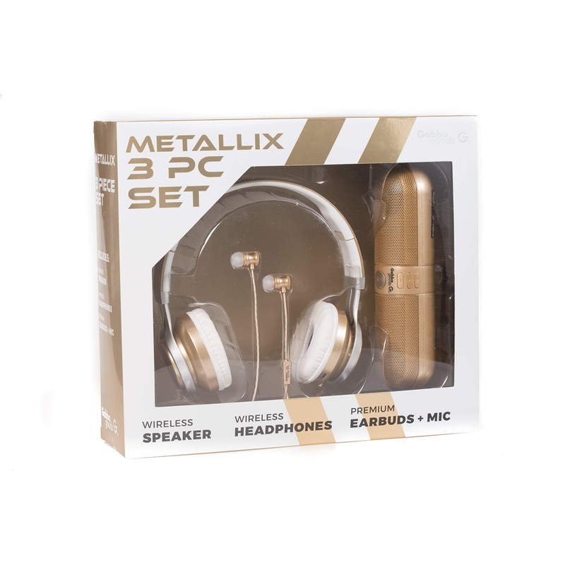 GabbaGoods 3 Piece Metallix Electronics Gift Combo Set- Includes a