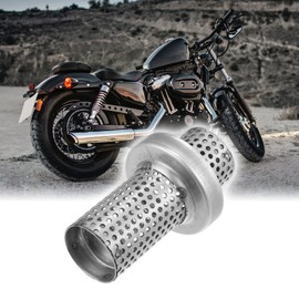 X AUTOHAUX Motorcycle Exhaust Silencer Exhaust Pipe Silver Tone 100mm x 60.5mm