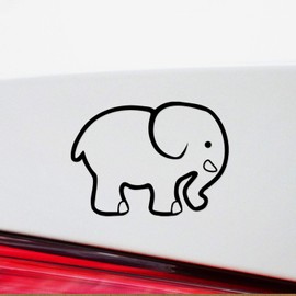 Decal Stickers of Elephant Animal Silhouette 1 (Black) (Set of 2) Premium Waterproof Vinyl Decal Stickers for Laptop Phone Accessory Helmet Car Window Mug Tuber Cup Door Wall - ANDstic785054BL