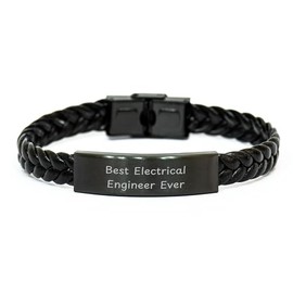 Electrical Engineer Best Gift Idea for Him Minimalist Braided Leather Watch Band for Electrical Engineers with Funny Quote: Gifts for Electrical Engineers from Mom to Dad