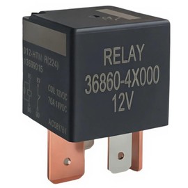 36860-4X000 Relay 12V ~70A, 4-Pin — Fits Hyundai Tucson 04-23, Santa Fe 00-20, Sonata 93-10, Elantra 95-17; Kia Soul 14-24, Sportage 16-22, Equus (10–15), Genesis (08–14), Hybrid (11–15);