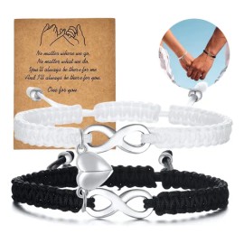 2pz Pulseras Pareja Con Imán Love Amor Infinito Regalo Mujer