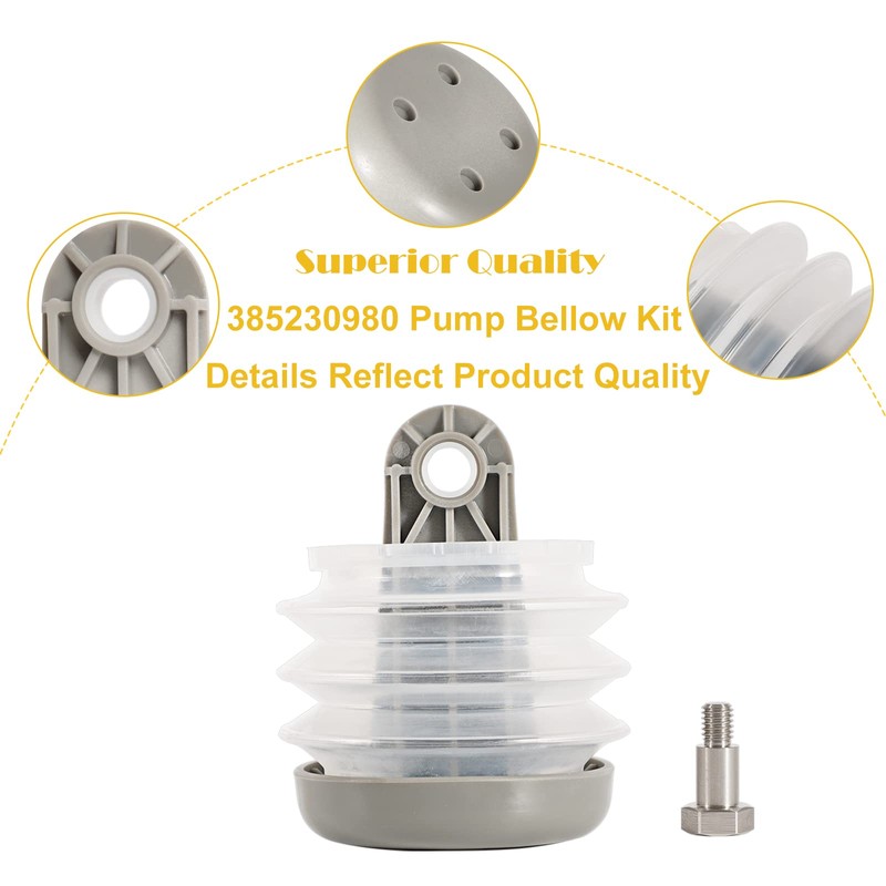 Fits for Dometic 385230980 Pump Bellow Kit Replace Including Bushing