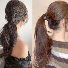 6PCS Hair Ties Wig Braided Mini Rubber Bands Braided Wig Hair Tie Faux Wig Elastic Hair Band Ponytail Holders Rope Ring for Women Girls 3 Colors